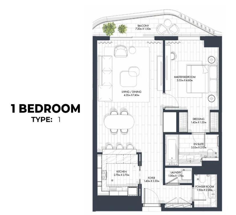1 BR 