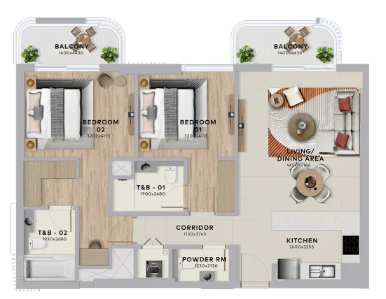 2 Bedroom