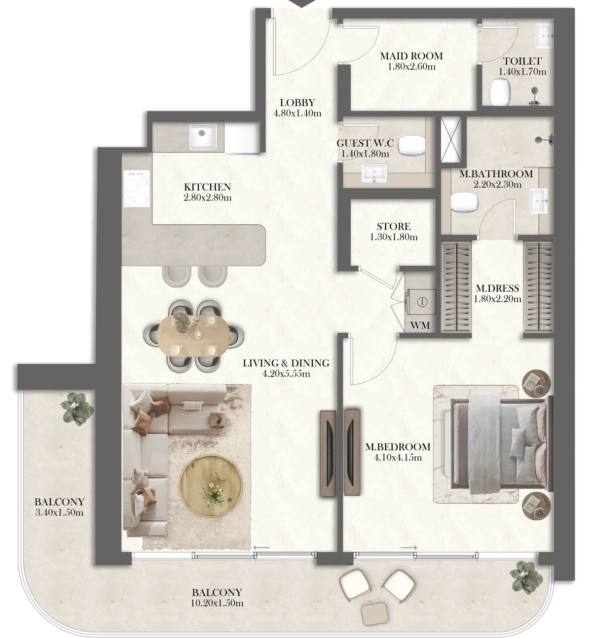 1 Bedroom Apartment